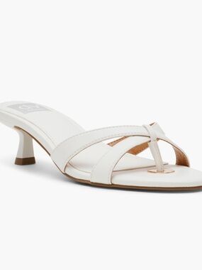 DV by Dolce Vita White Strappy Kitten Heel Sandals